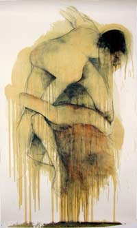 charcoal, pastel and linseed oil, 95' X 52', 2001