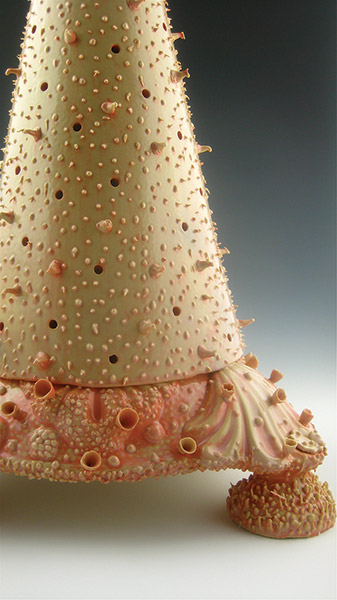 detail, 2012, slip-cast and handbuilt porcelain, glaze, 17