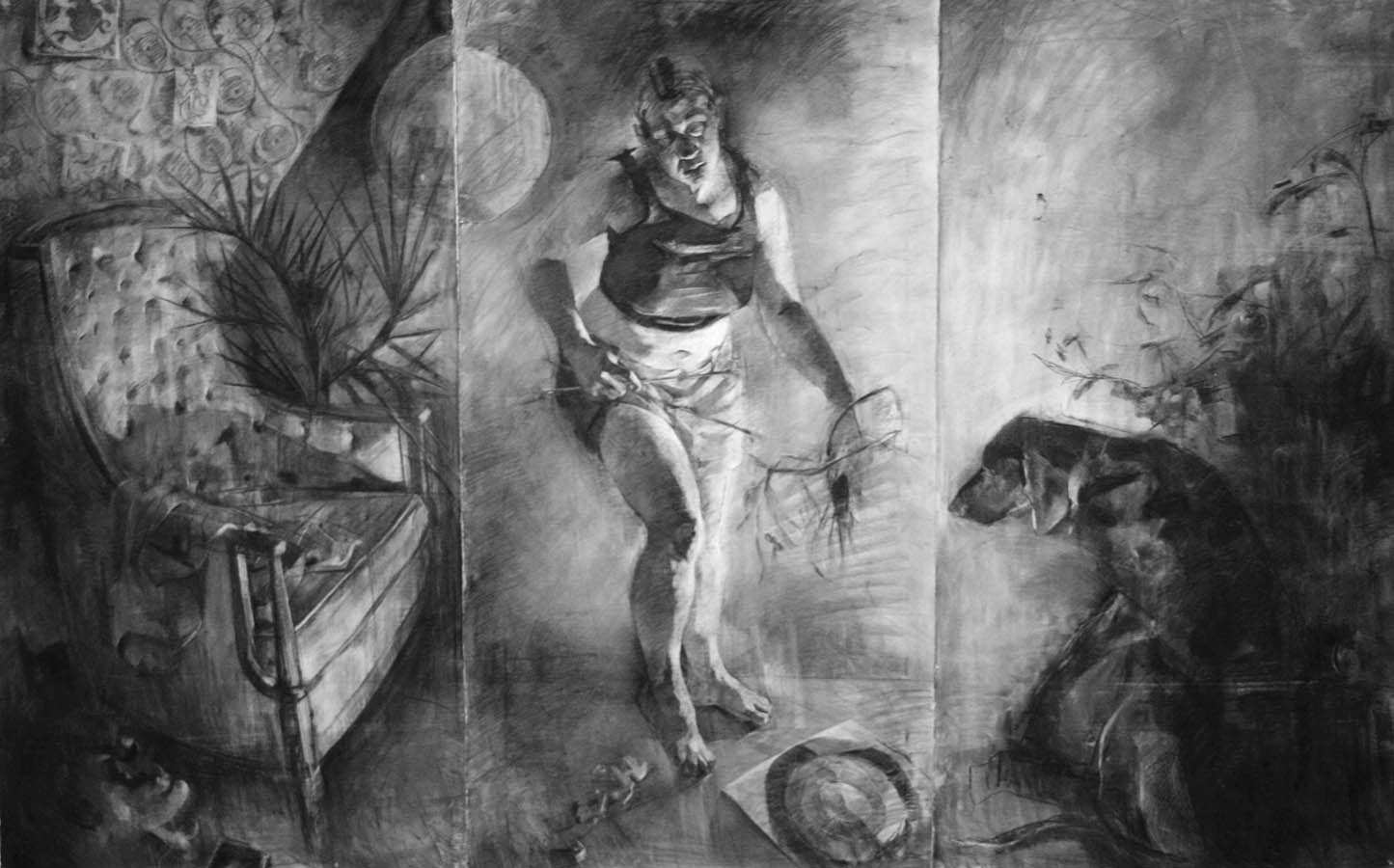 Wild Domestic, 2015, charcoal on Arches, 72” x 144”