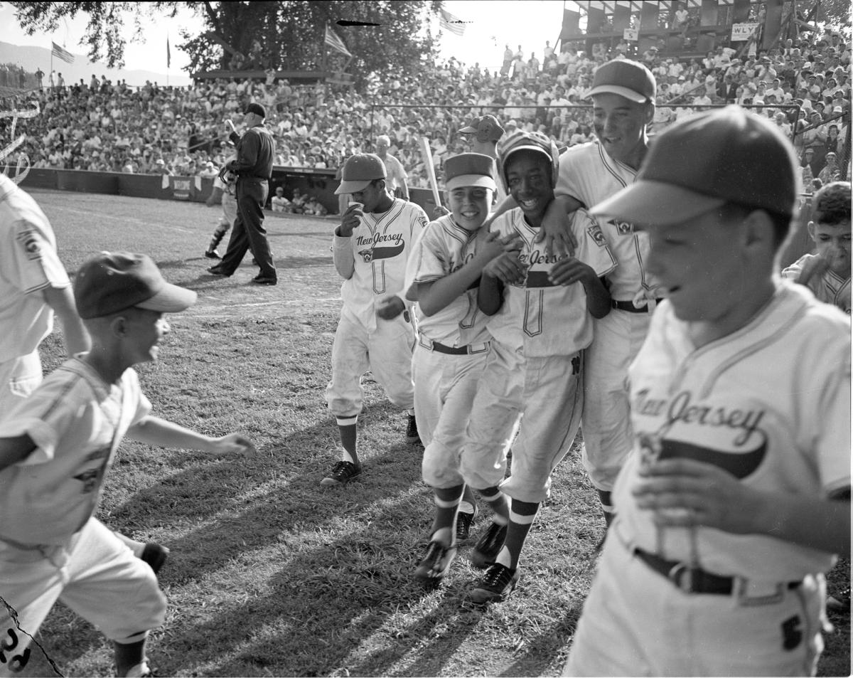 1955: Delaware Township players celebrate during the Little League World Series.